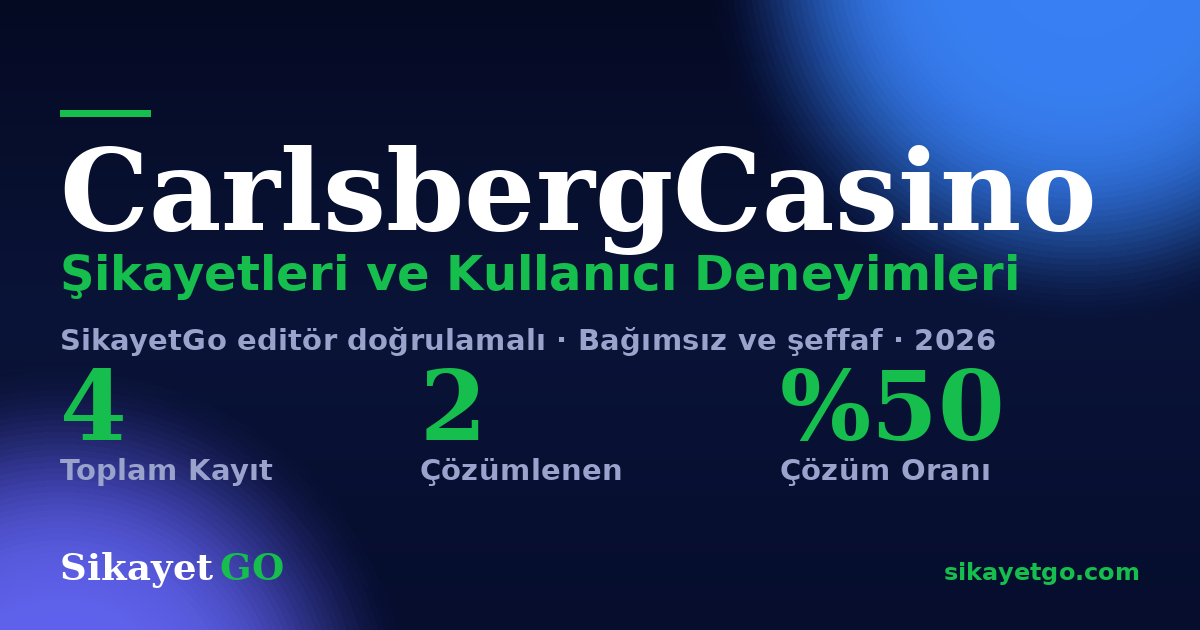 CarlsbergCasino şikayet sayfası kart görseli