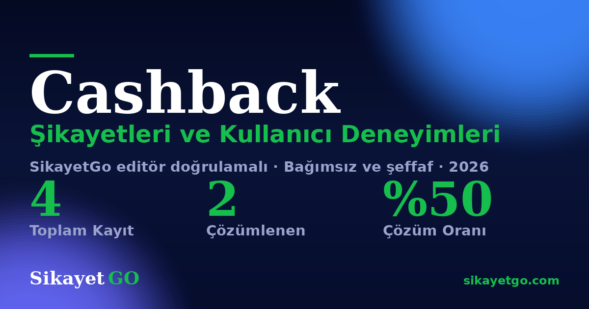 Cashback şikayet sayfası kart görseli