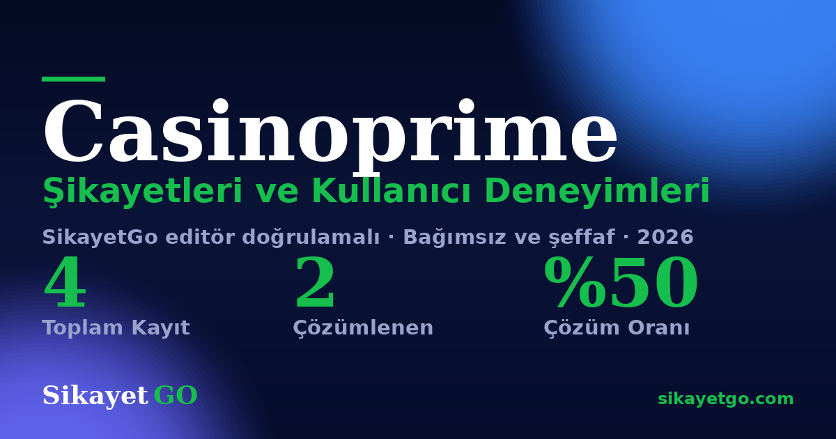Casinoprime şikayet sayfası kart görseli