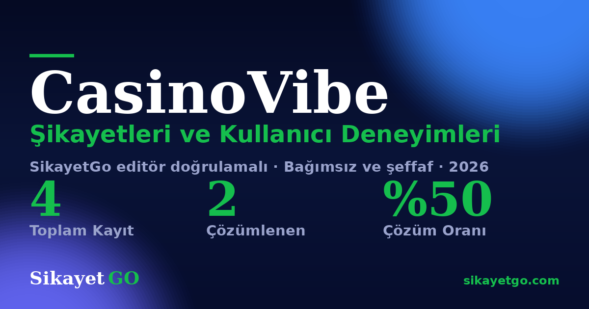 CasinoVibe şikayet sayfası kart görseli