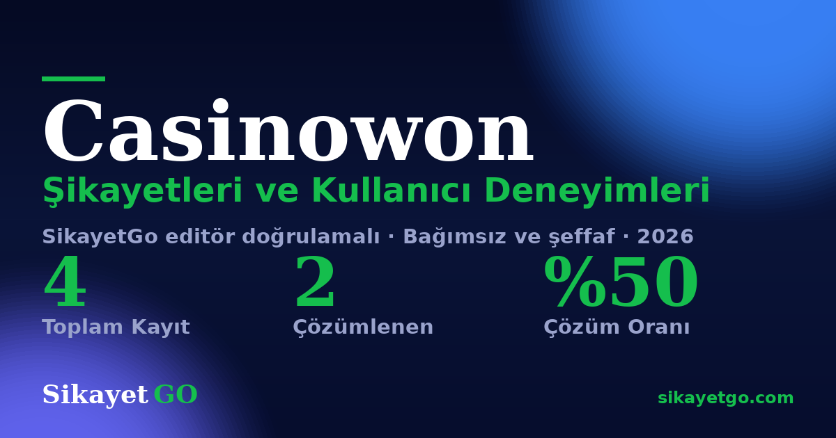 Casinowon şikayet sayfası kart görseli