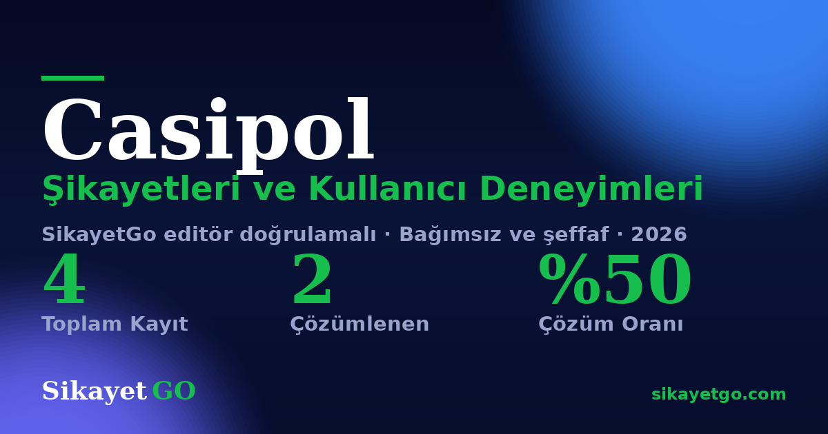 Casipol şikayet sayfası kart görseli