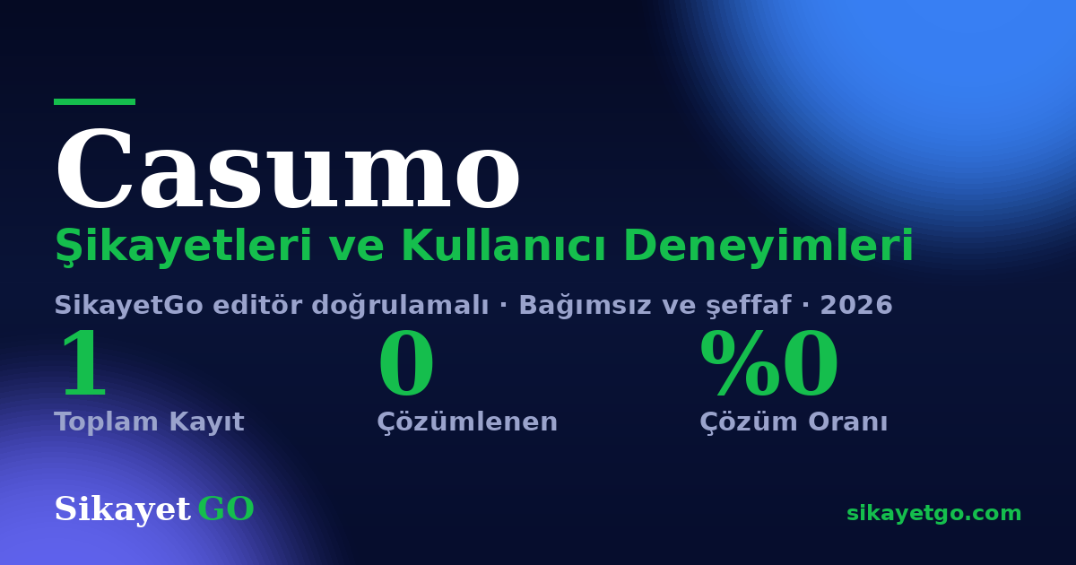 Casumo şikayet sayfası kart görseli