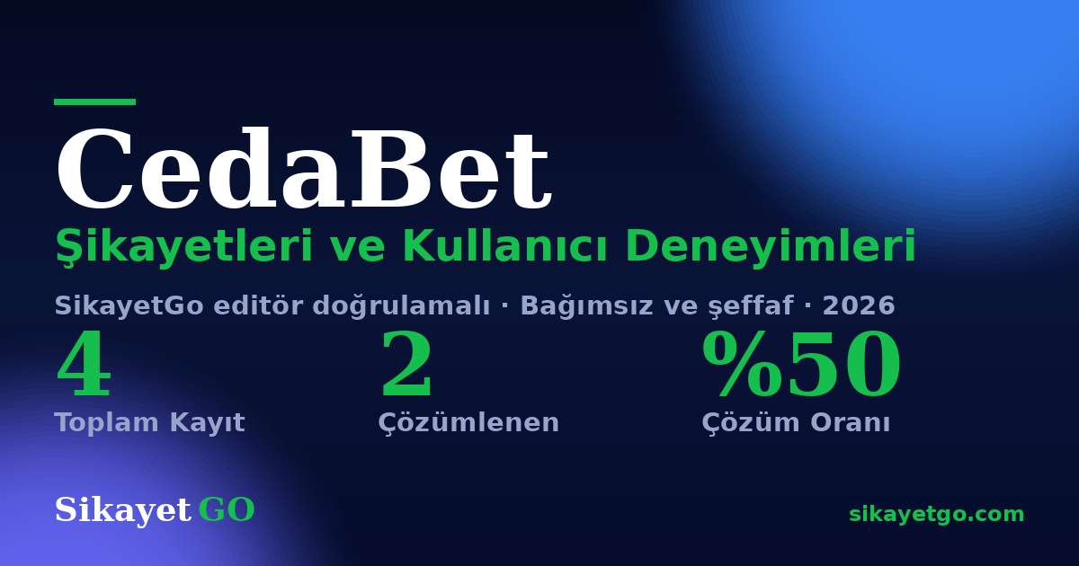 CedaBet şikayet sayfası kart görseli