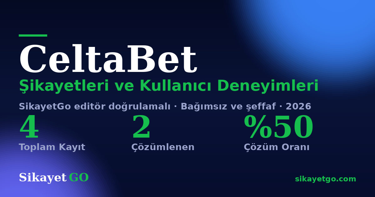 CeltaBet şikayet sayfası kart görseli