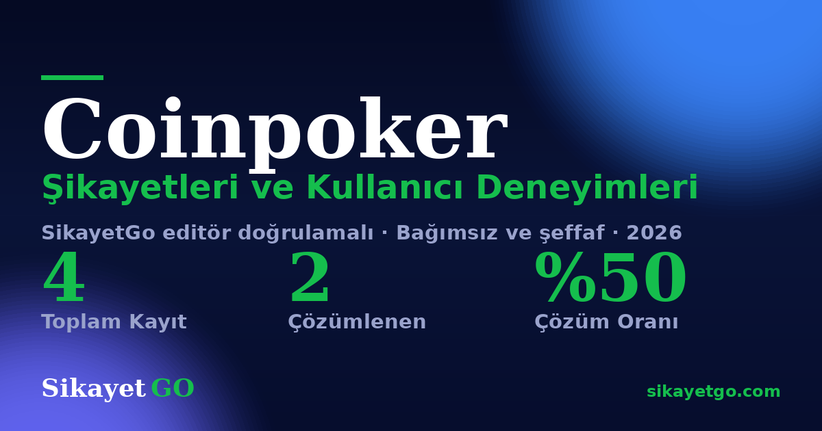 Coinpoker şikayet sayfası kart görseli