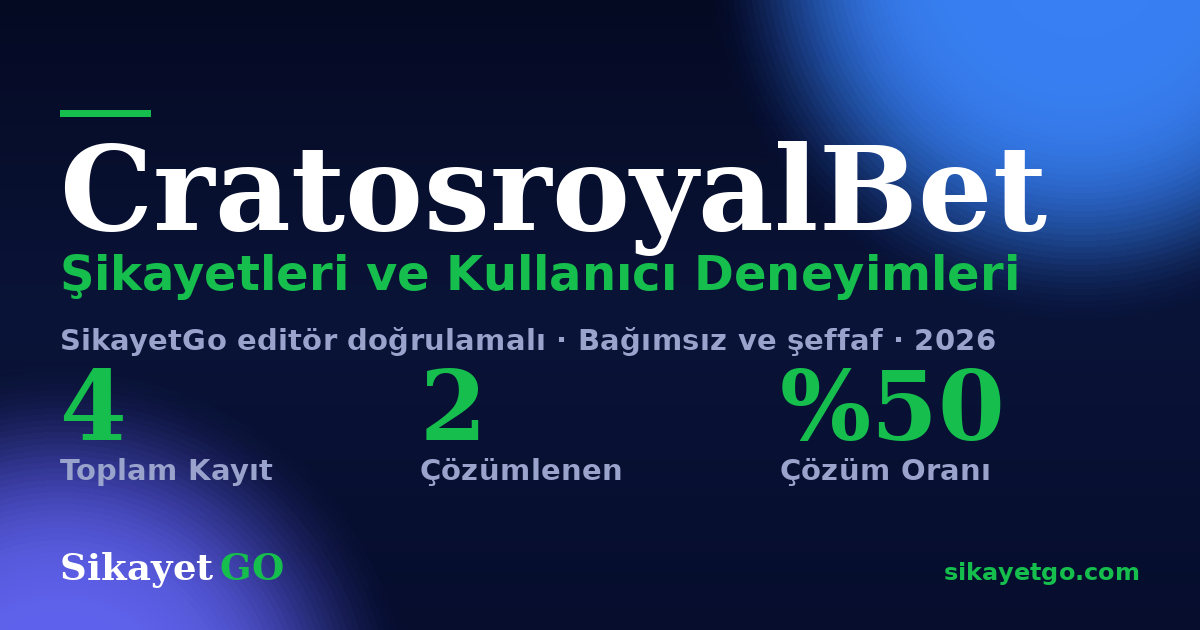 CratosroyalBet şikayet sayfası kart görseli