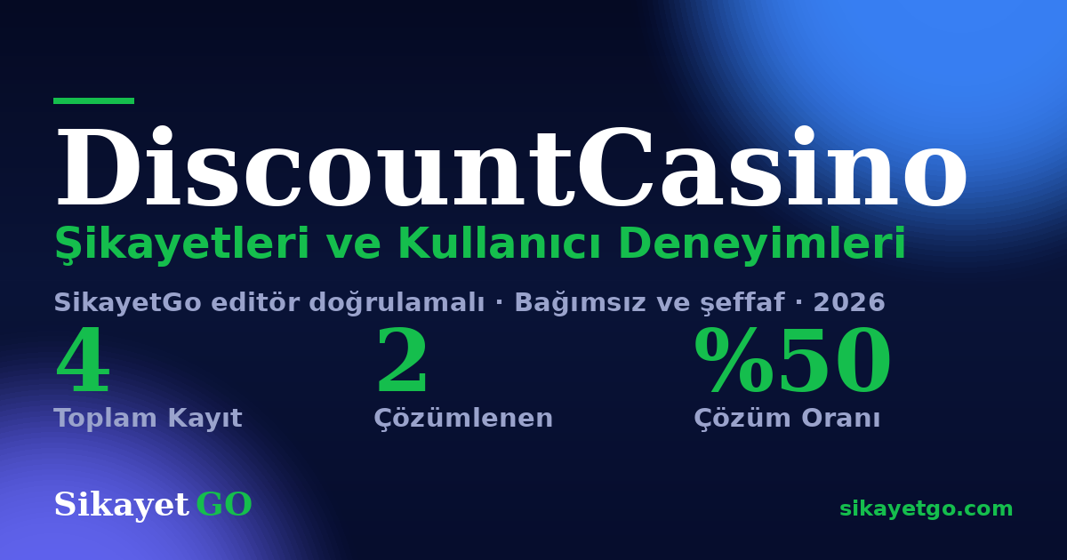 DiscountCasino şikayet sayfası kart görseli
