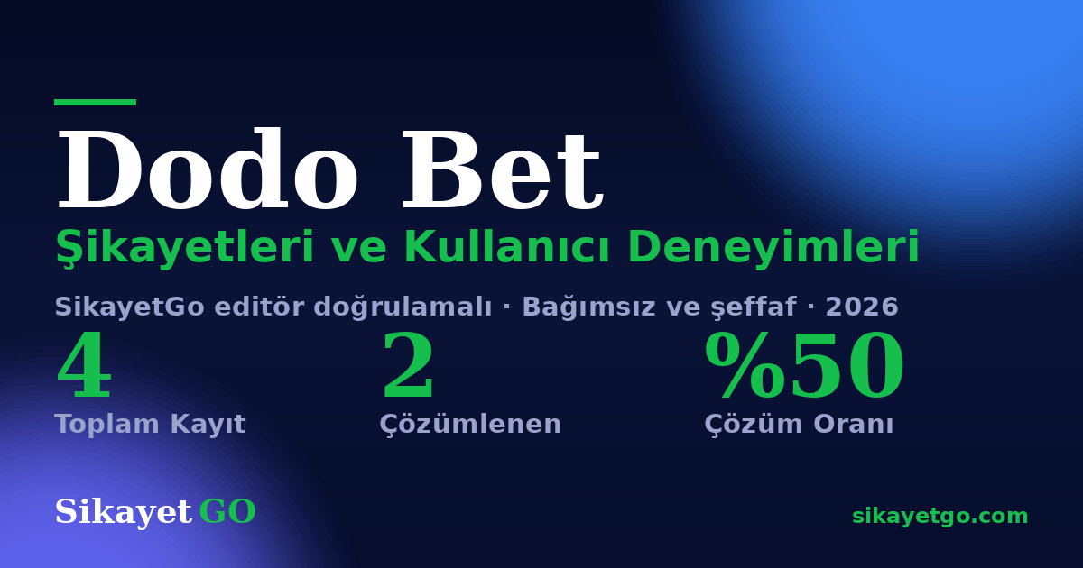 Dodo Bet şikayet sayfası kart görseli