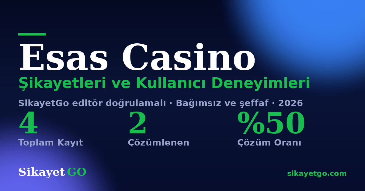 Esas Casino şikayet sayfası kart görseli