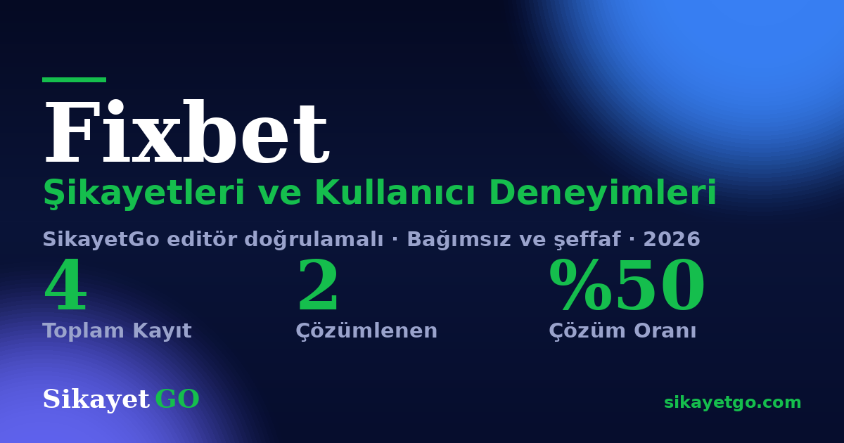 Fixbet şikayet sayfası kart görseli