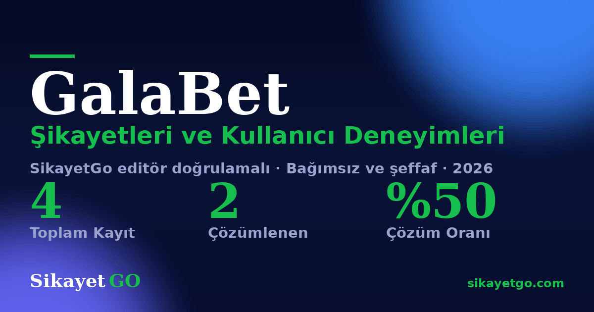 GalaBet şikayet sayfası kart görseli