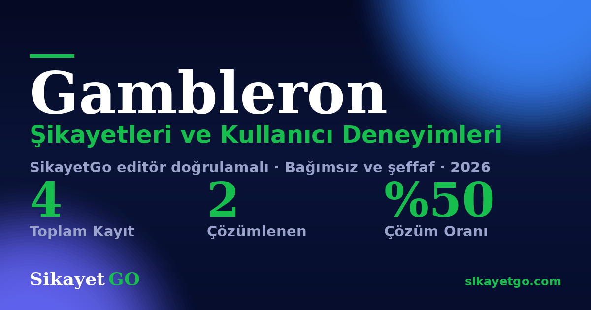 Gambleron şikayet sayfası kart görseli