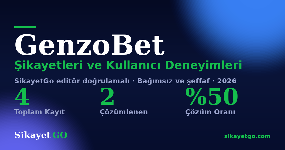 GenzoBet şikayet sayfası kart görseli