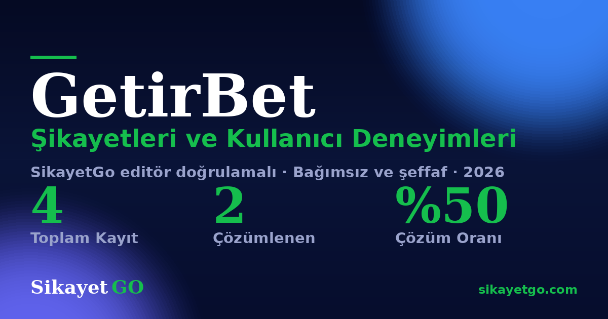 GetirBet şikayet sayfası kart görseli