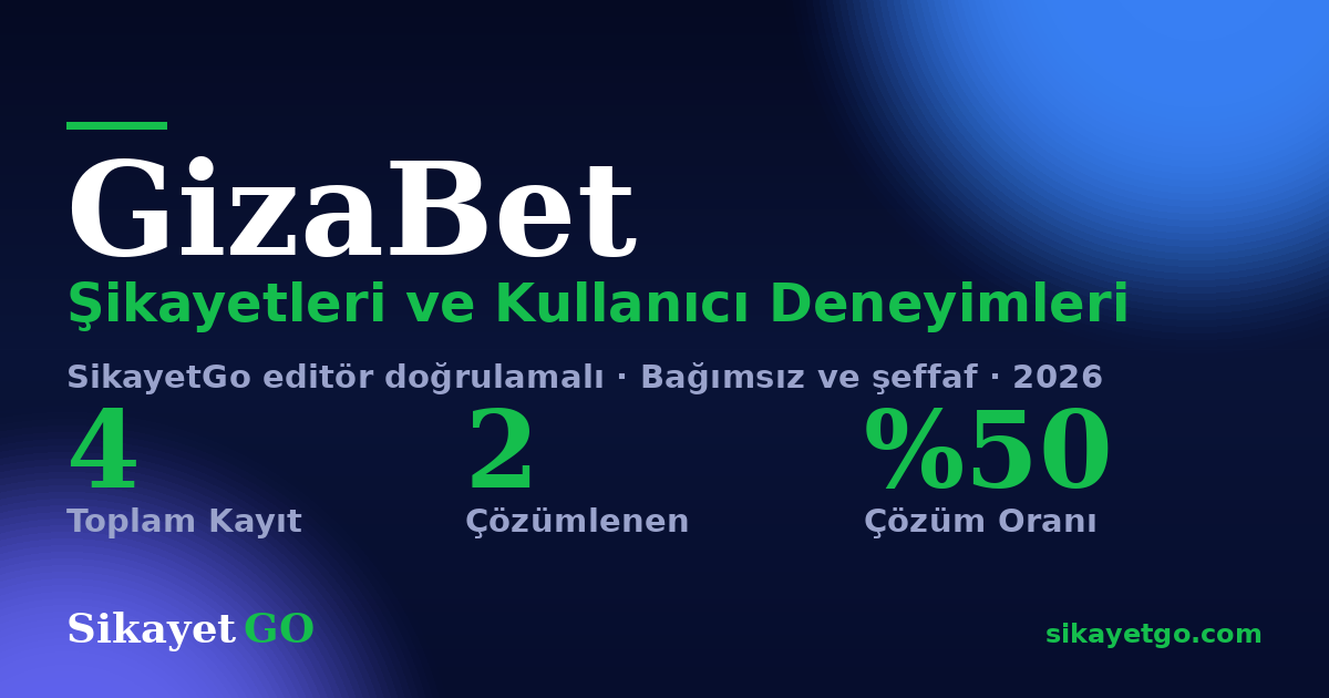 GizaBet şikayet sayfası kart görseli