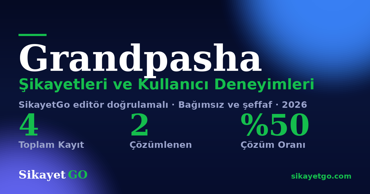 Grandpasha şikayet sayfası kart görseli