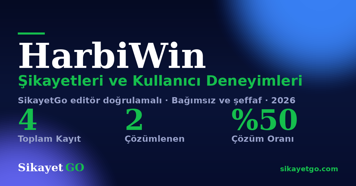 HarbiWin şikayet sayfası kart görseli