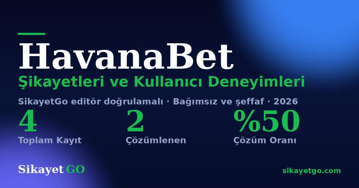 HavanaBet şikayet sayfası kart görseli