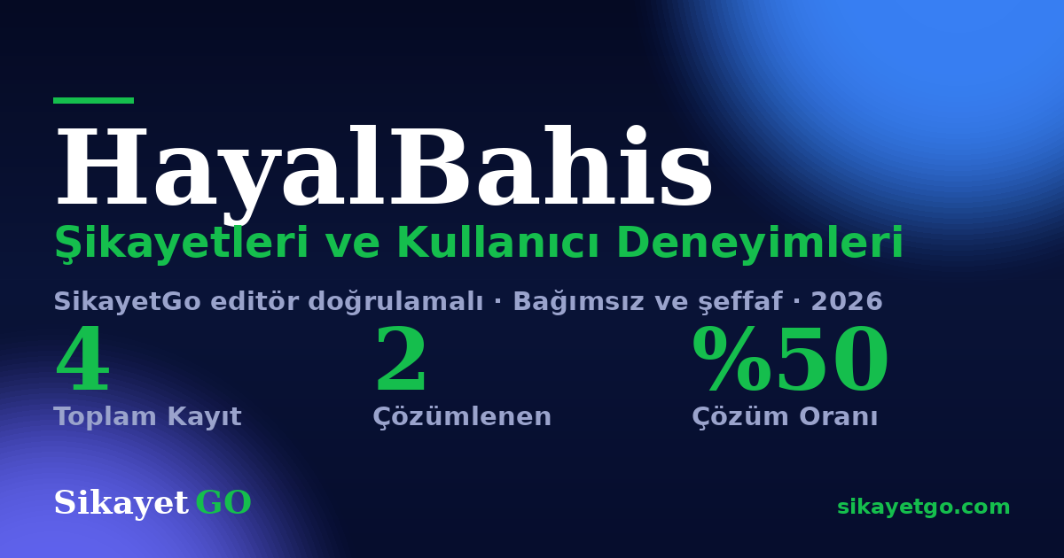 HayalBahis şikayet sayfası kart görseli