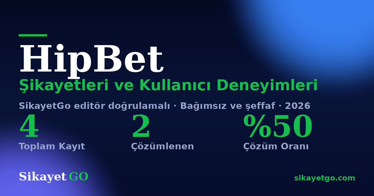 HipBet şikayet sayfası kart görseli