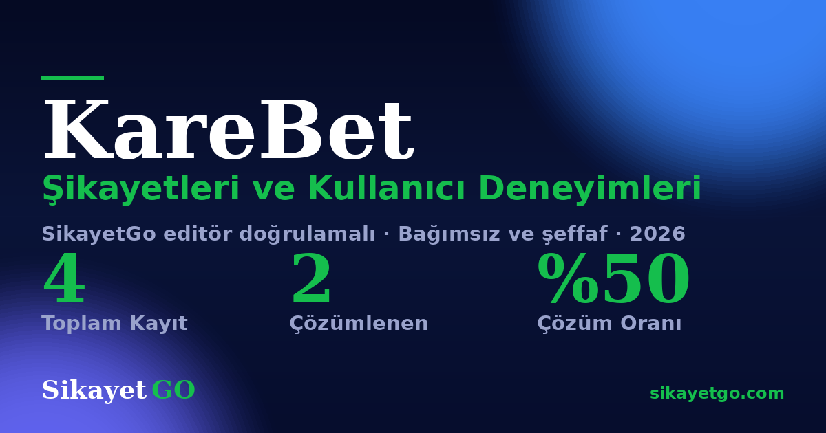 KareBet şikayet sayfası kart görseli