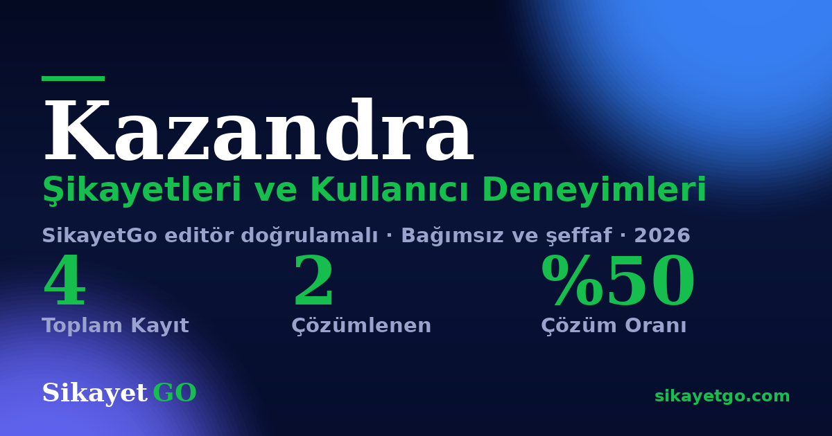 Kazandra şikayet sayfası kart görseli