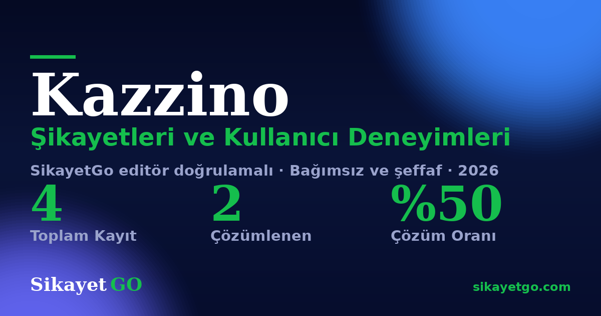Kazzino şikayet sayfası kart görseli