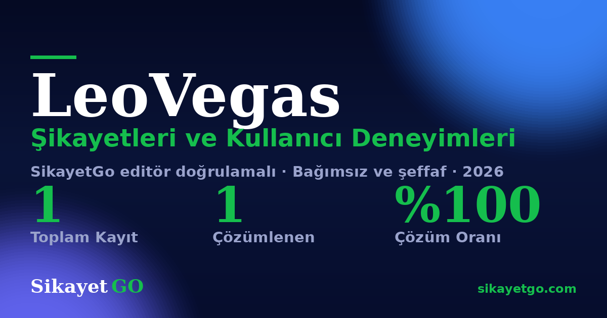 LeoVegas şikayet sayfası kart görseli
