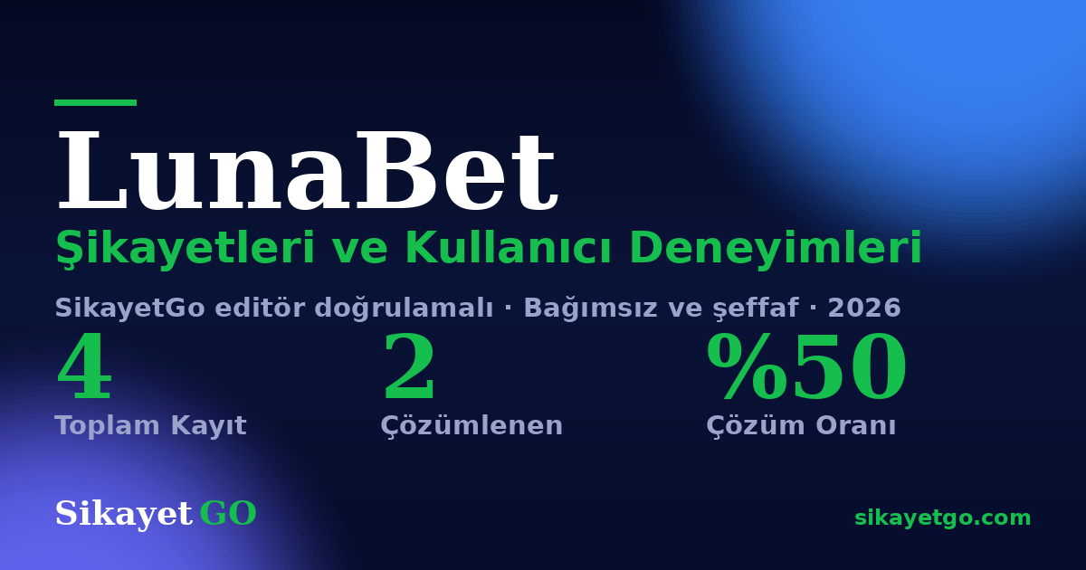 LunaBet şikayet sayfası kart görseli