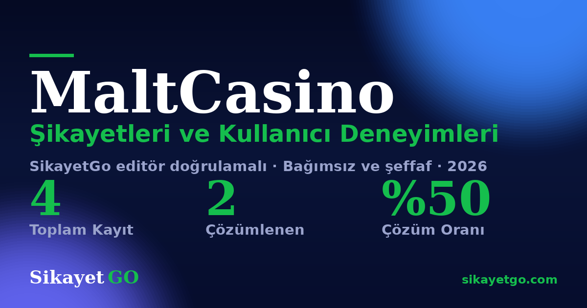 MaltCasino şikayet sayfası kart görseli
