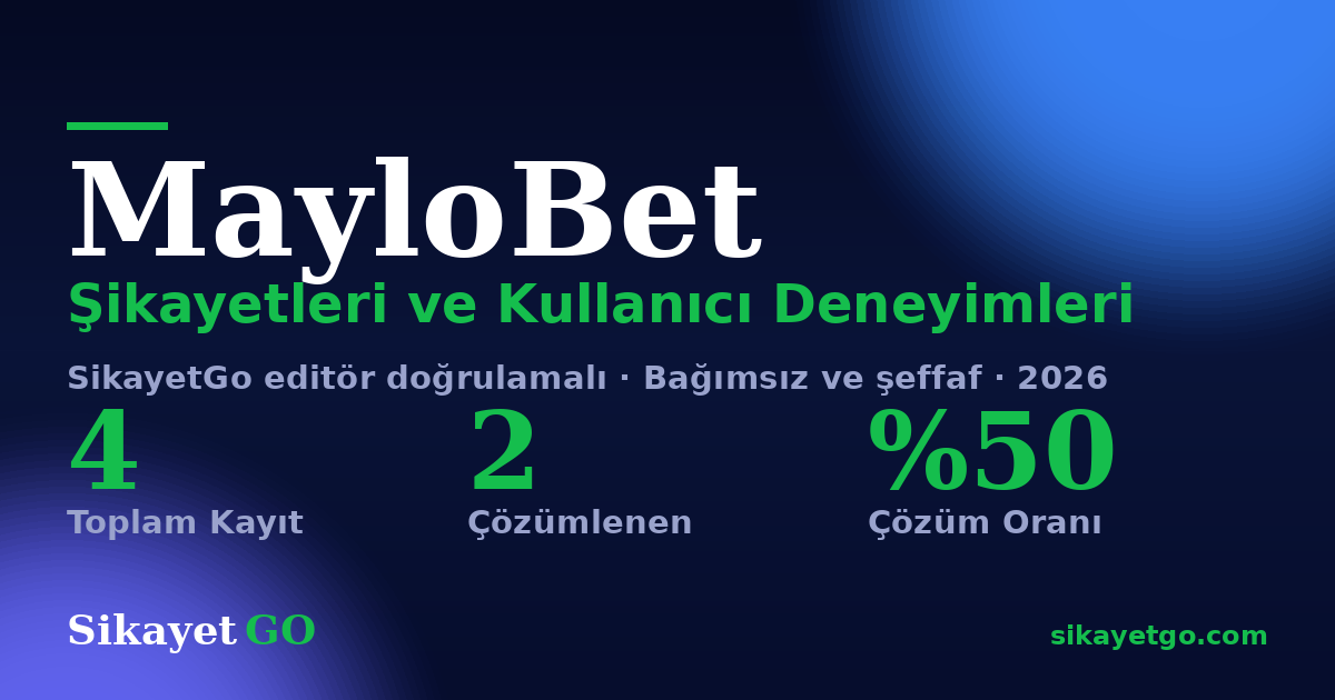 MayloBet şikayet sayfası kart görseli