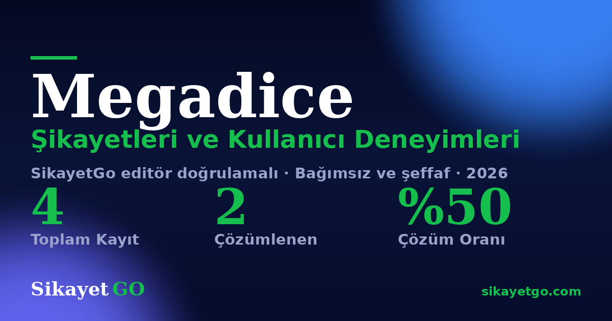 Megadice şikayet sayfası kart görseli