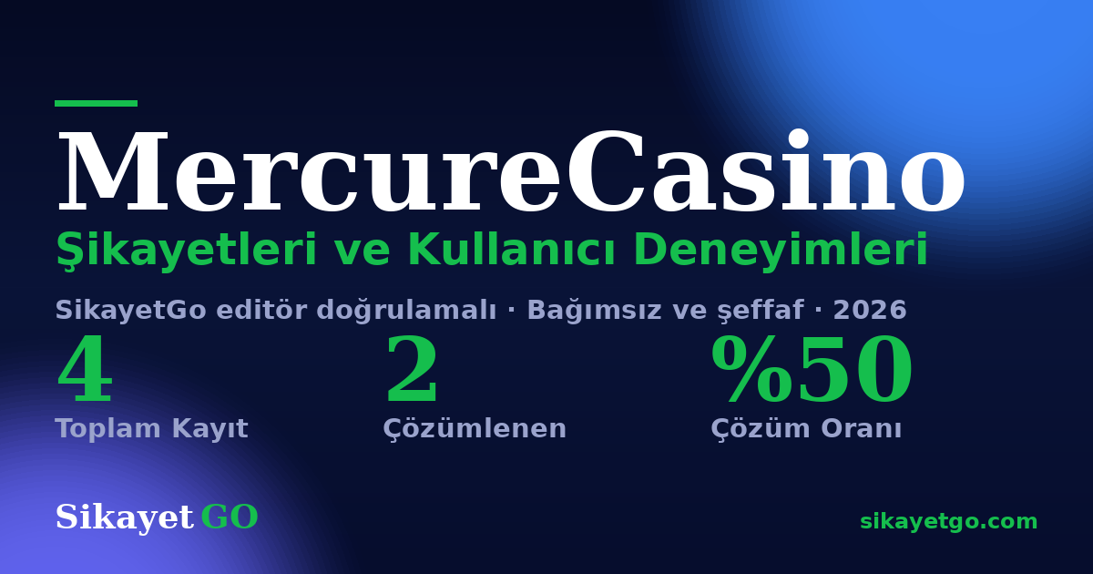 MercureCasino şikayet sayfası kart görseli