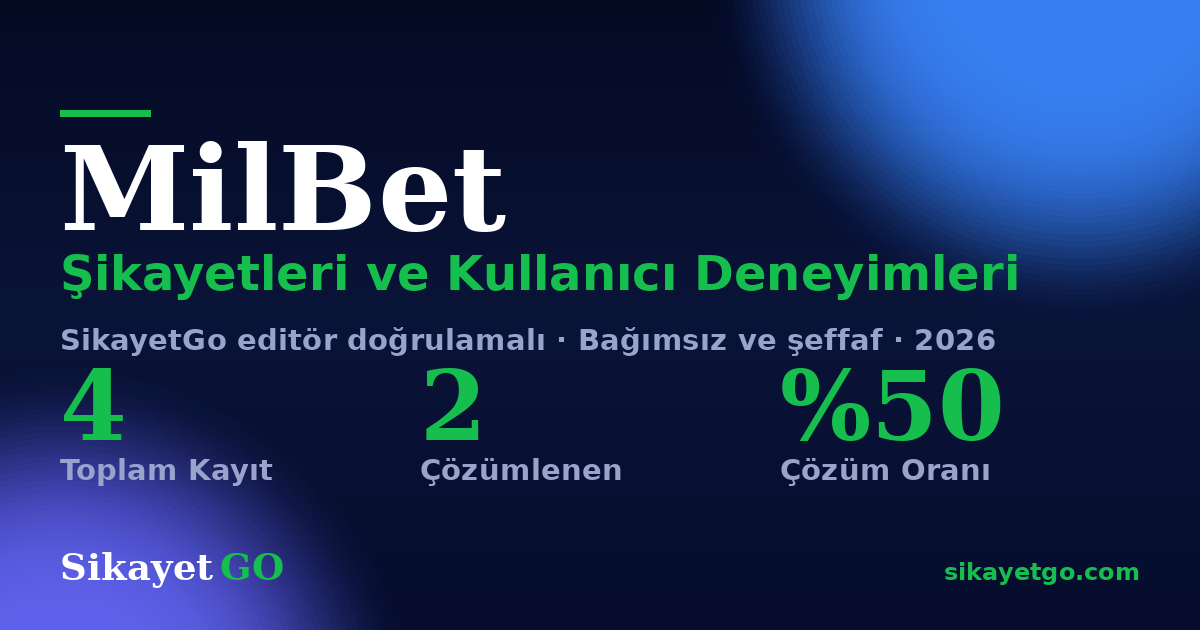 MilBet şikayet sayfası kart görseli
