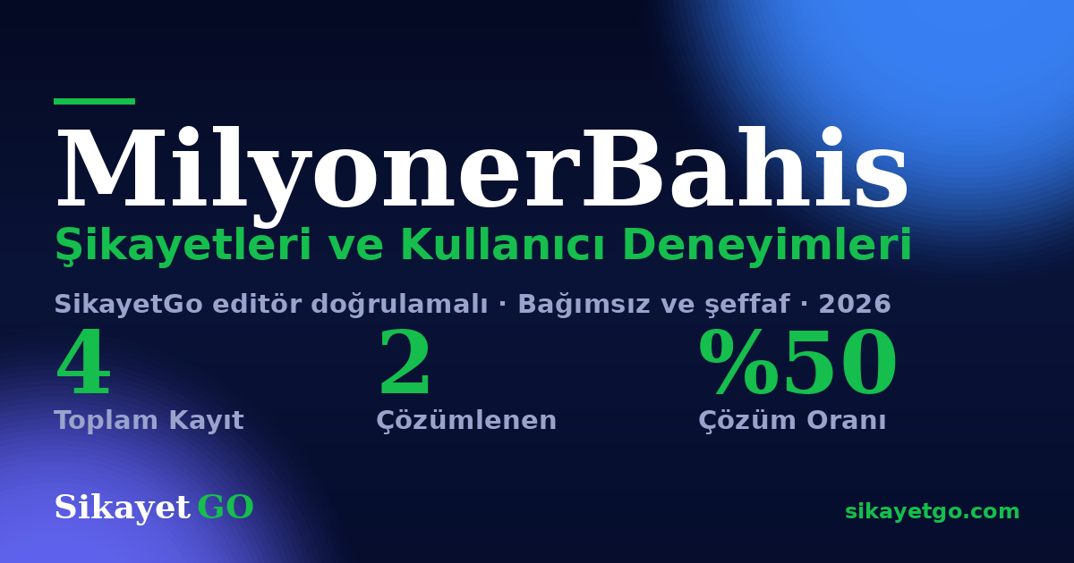 MilyonerBahis şikayet sayfası kart görseli