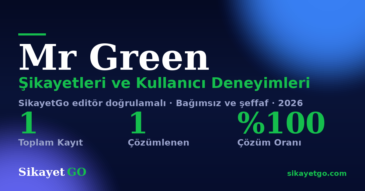 Mr Green şikayet sayfası kart görseli