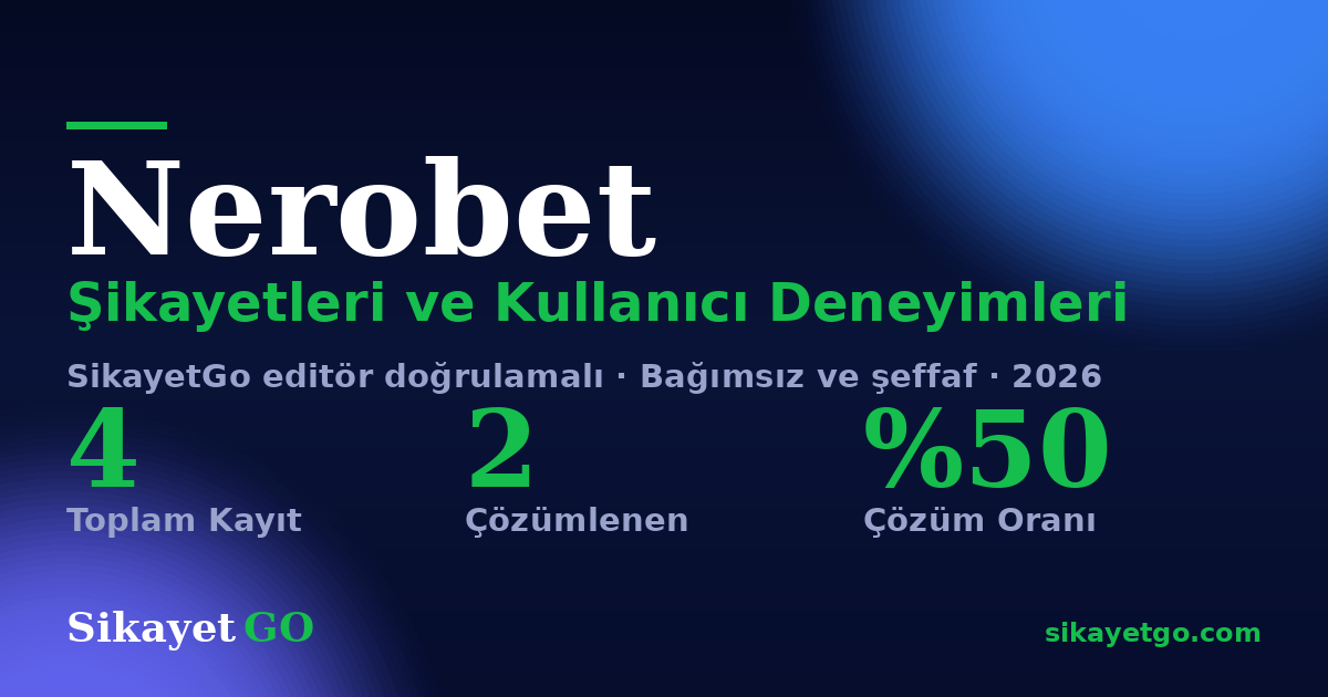 Nerobet şikayet sayfası kart görseli