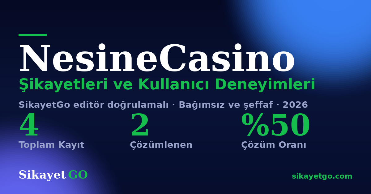 NesineCasino şikayet sayfası kart görseli