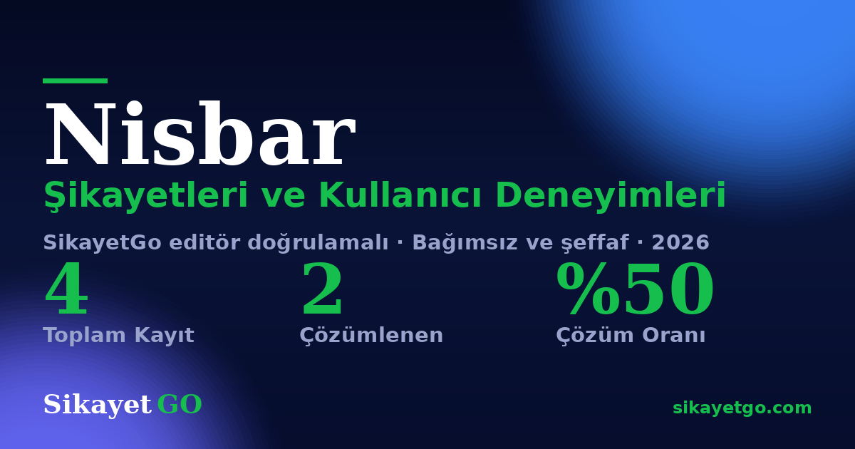 Nisbar şikayet sayfası kart görseli