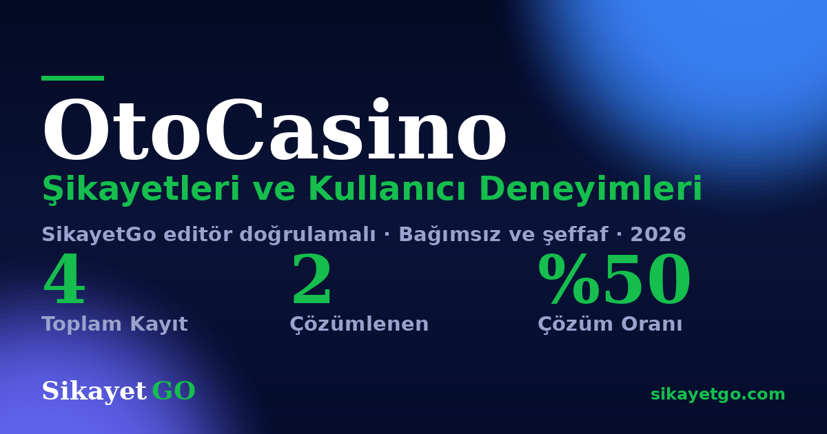 OtoCasino şikayet sayfası kart görseli