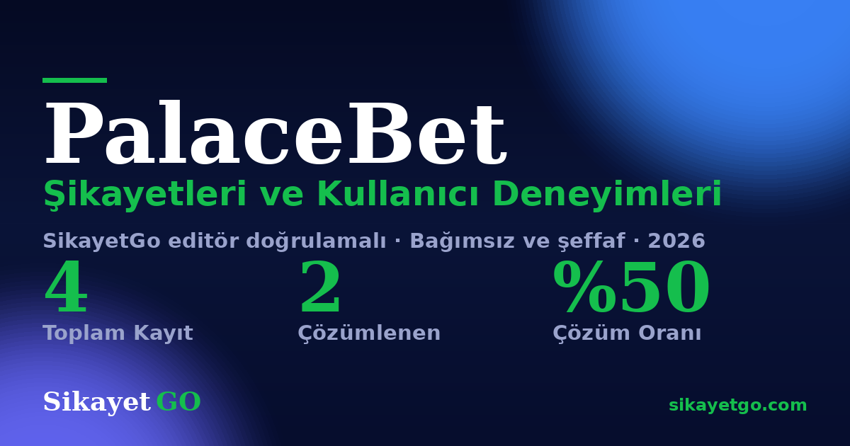 PalaceBet şikayet sayfası kart görseli