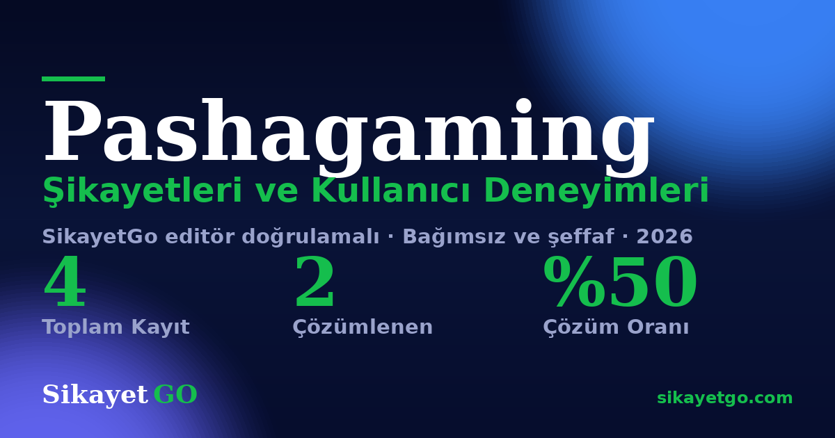 Pashagaming şikayet sayfası kart görseli