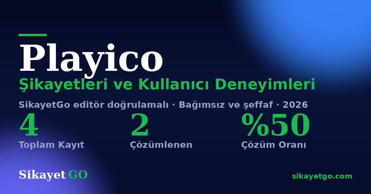 Playico şikayet sayfası kart görseli