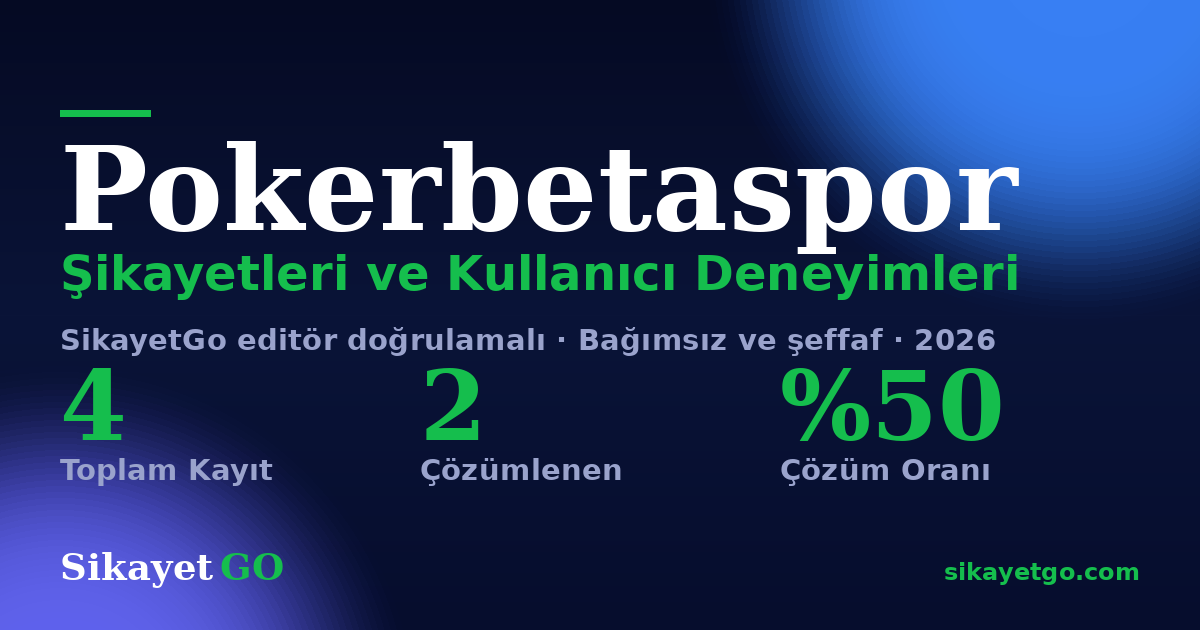 Pokerbetaspor şikayet sayfası kart görseli