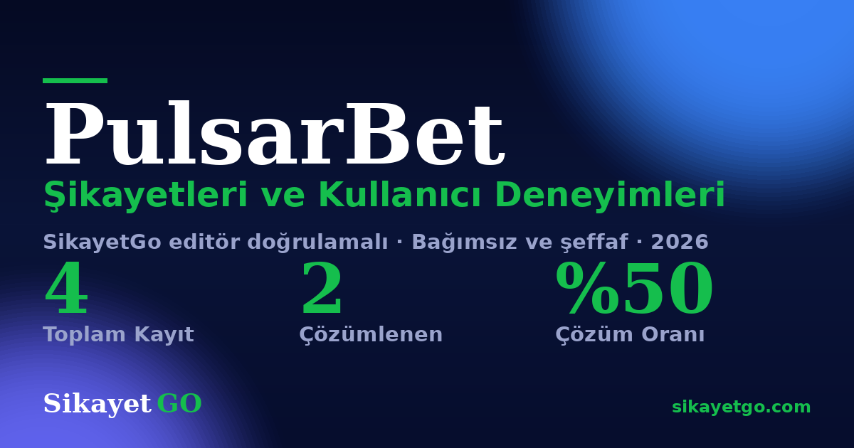 PulsarBet şikayet sayfası kart görseli
