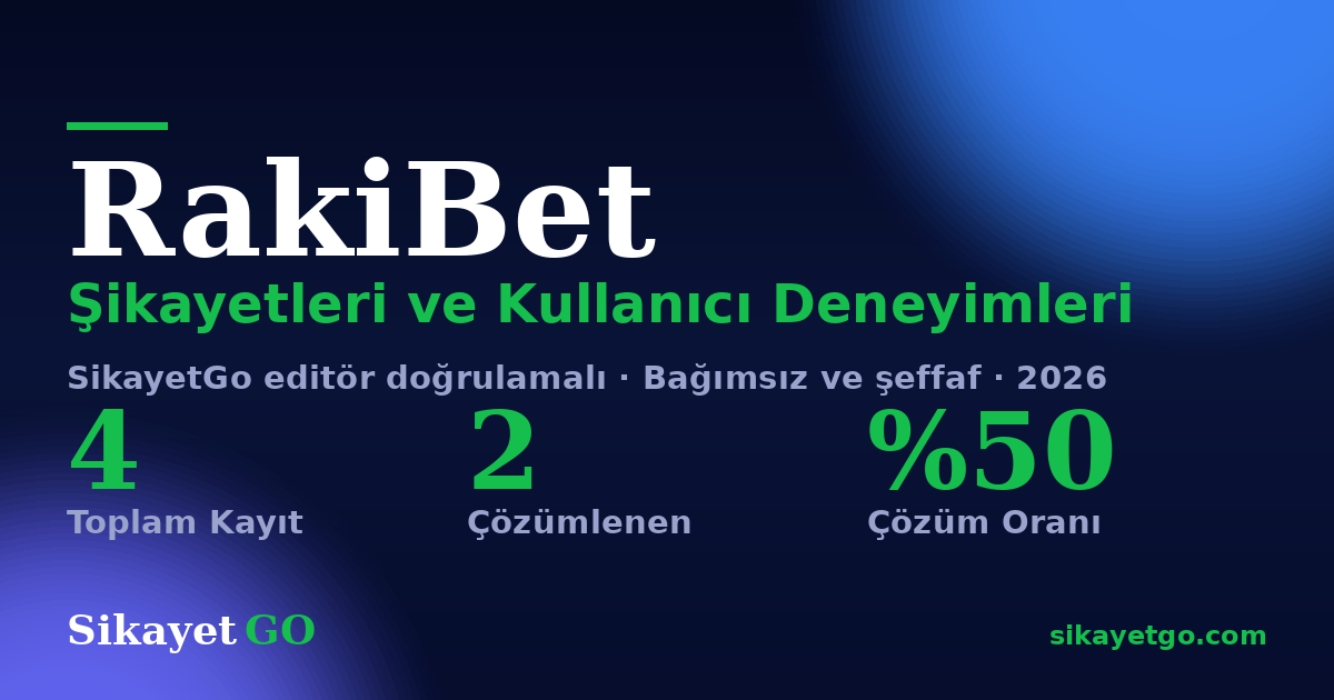 RakiBet şikayet sayfası kart görseli