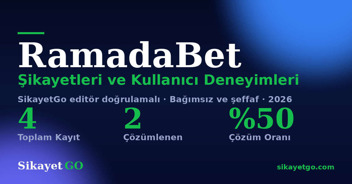 RamadaBet şikayet sayfası kart görseli