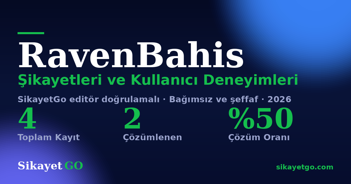 RavenBahis şikayet sayfası kart görseli