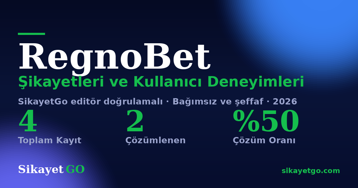 RegnoBet şikayet sayfası kart görseli